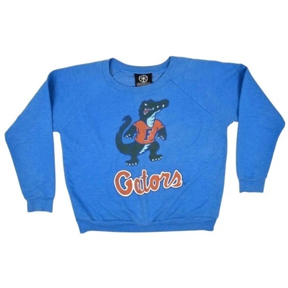 COLLEGE Sweatshirt VTG 80s Gators Graphic Raglan Fashion Size S/P